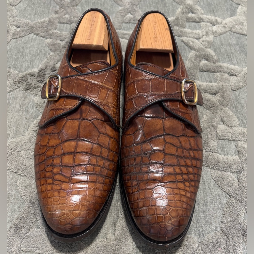 Men’s ALLEN EDMONDS Chill Croc Leather Monk Strap Dress Shoes